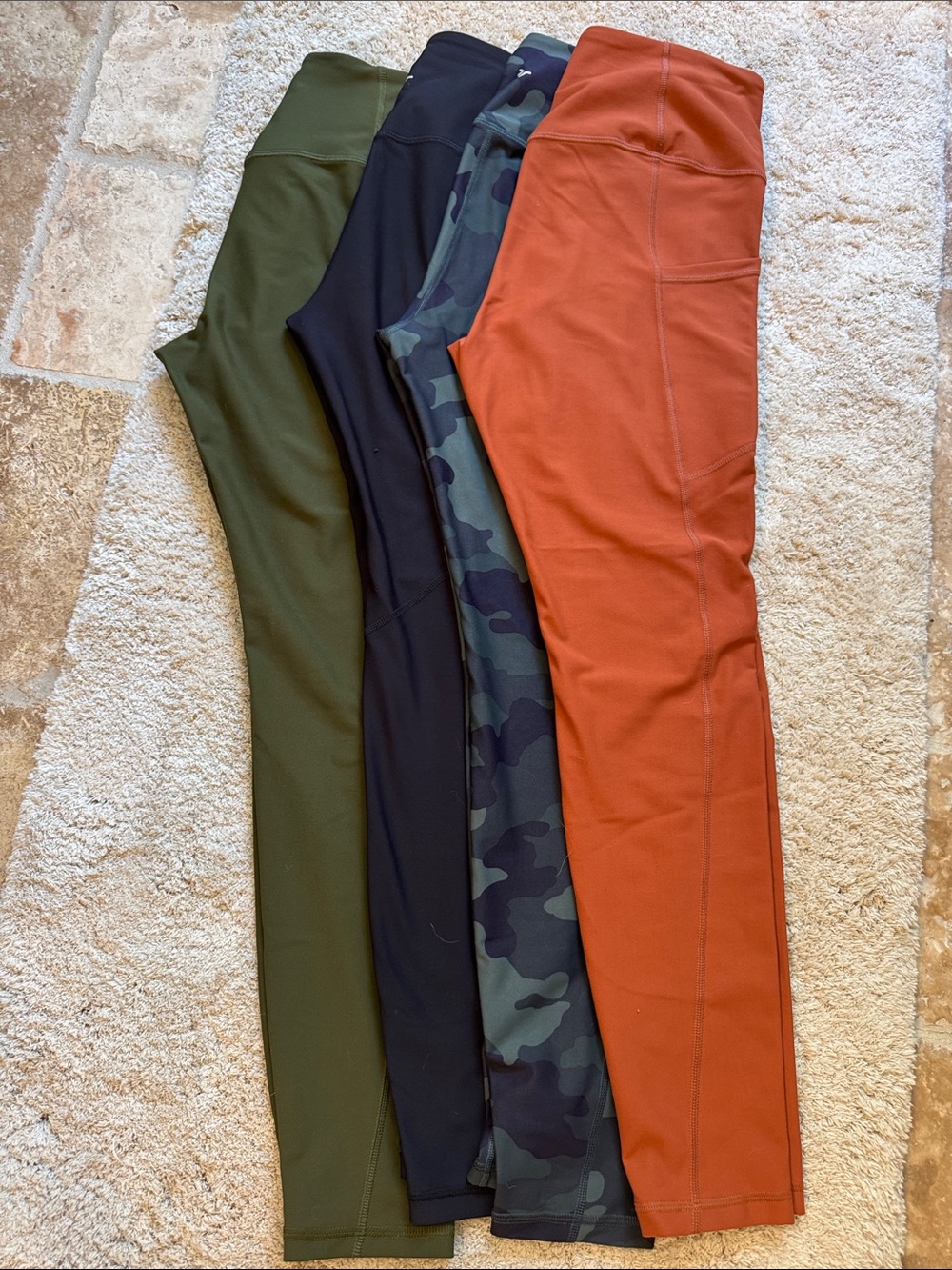 Old Navy Women's Leggings Pack - Olive, Black, Camo & Rust
